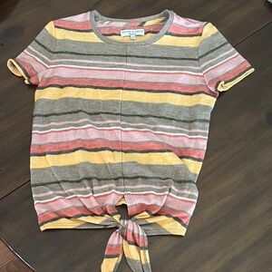 Madewell Striped Tie-Front Top